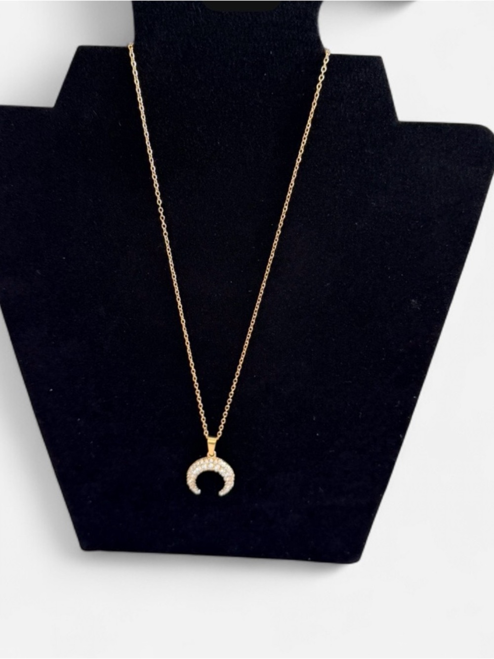 Gold Crescent Pendant Necklace - Women Jewelry